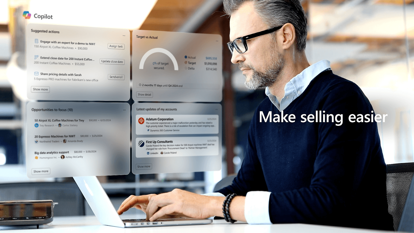 Interface of Microsoft Dynamics 365 Sales