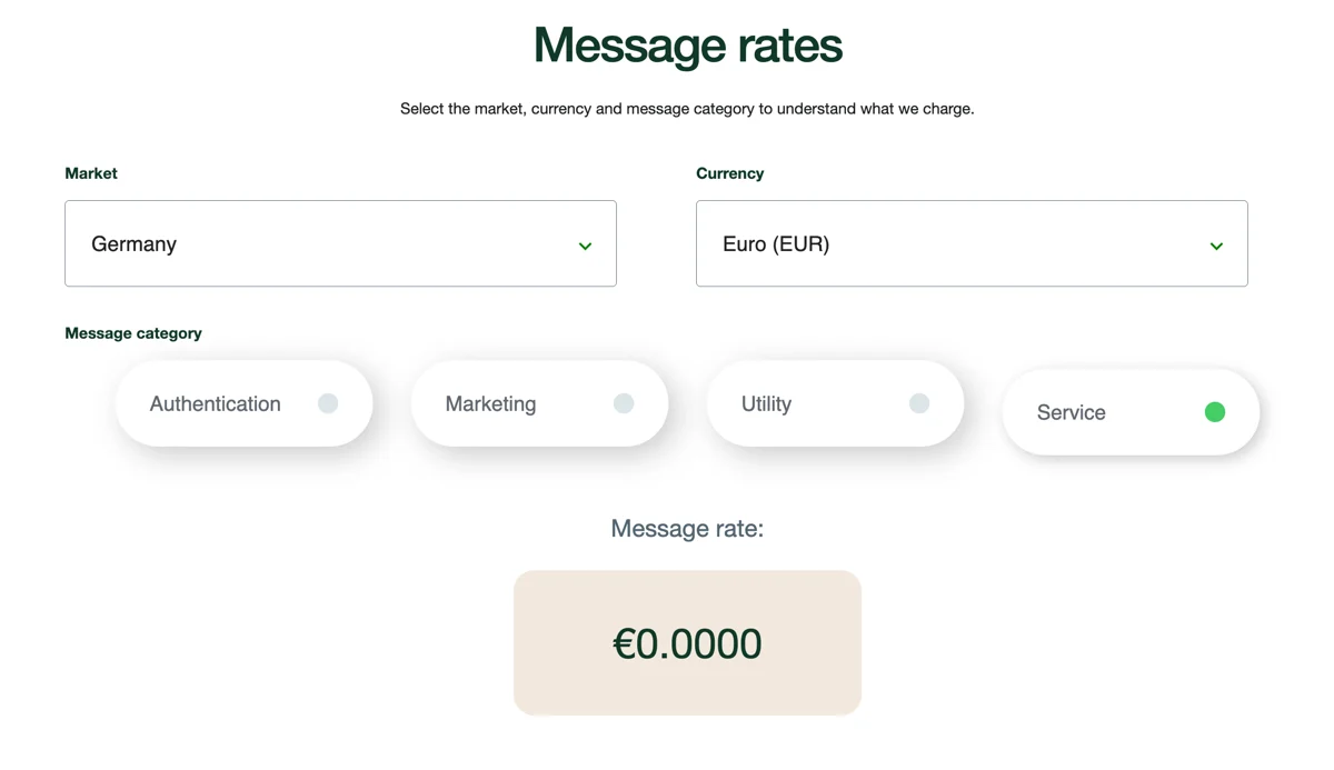Explore WhatsApp pricing today