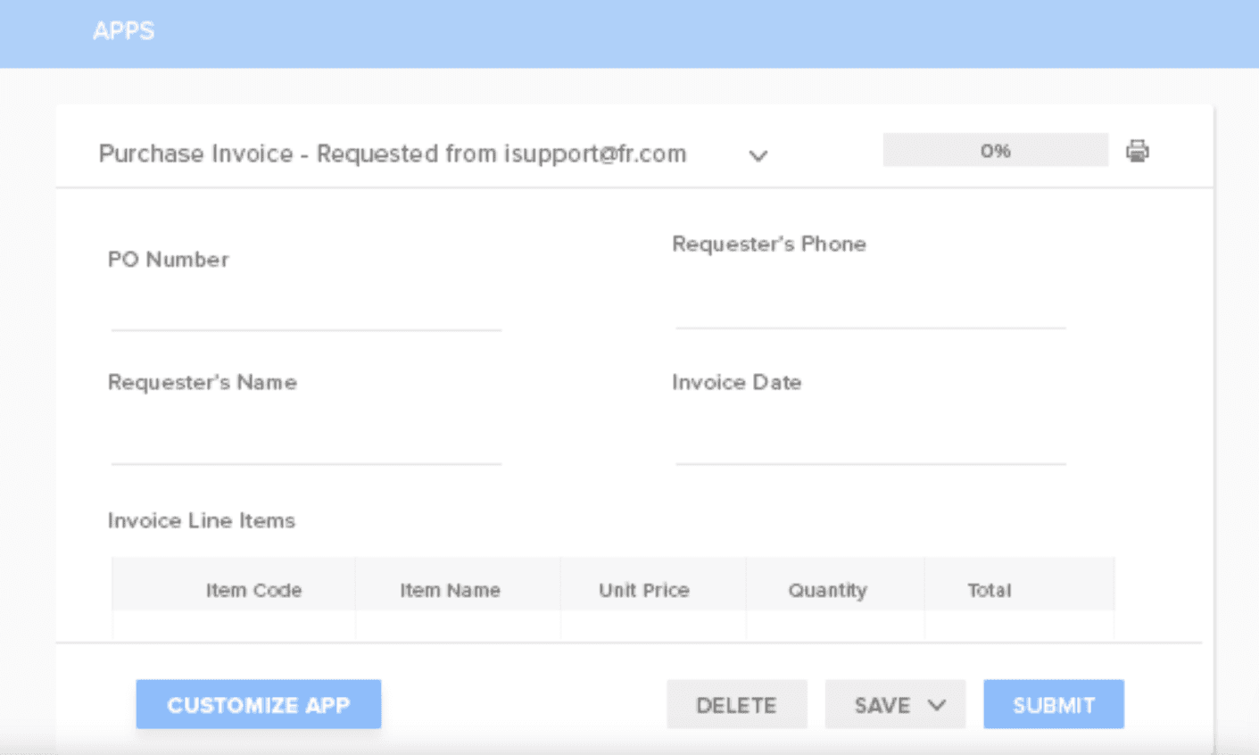 The interface of Kissflow