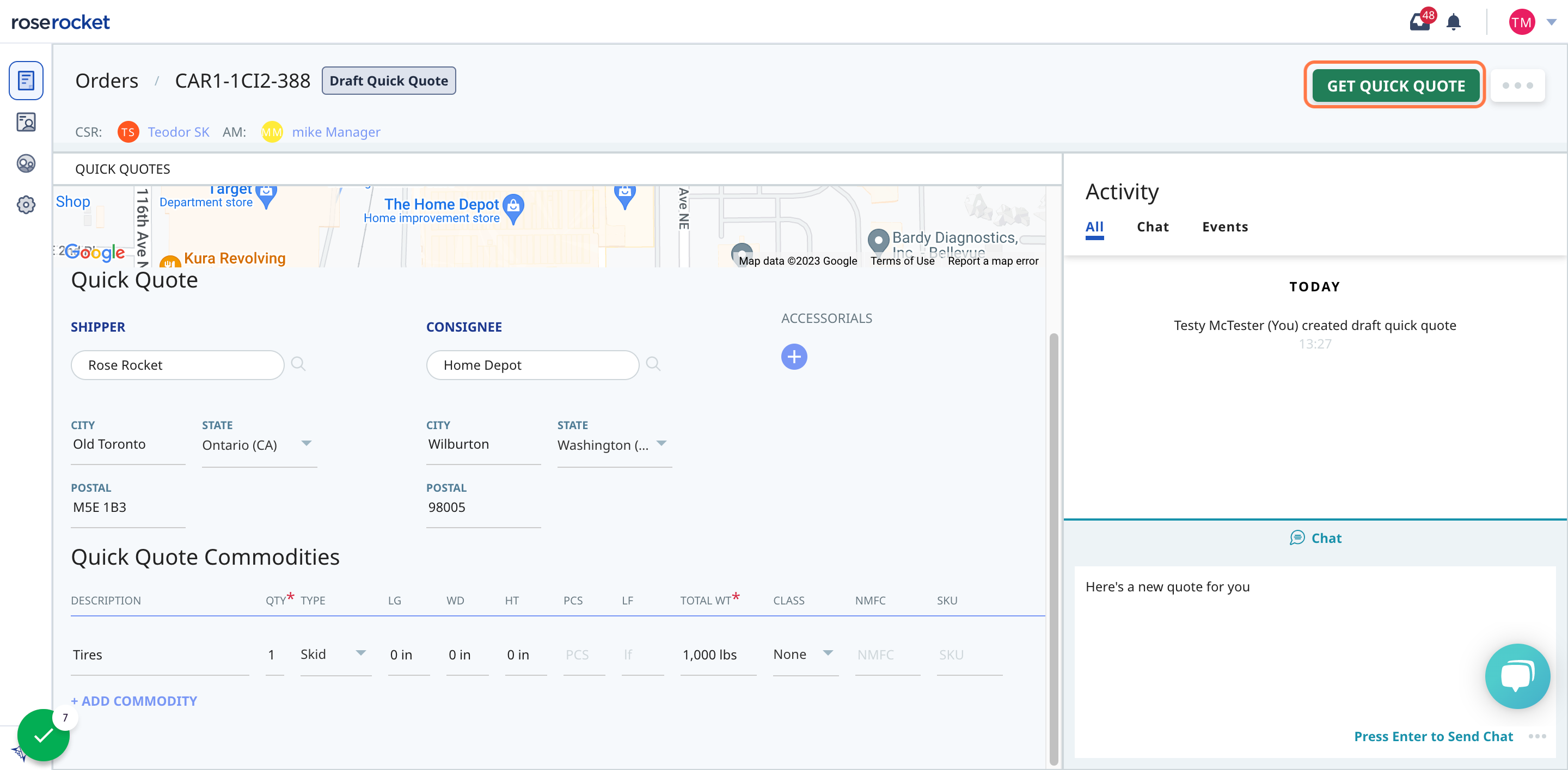 Rose Rocket modern transportation management platform