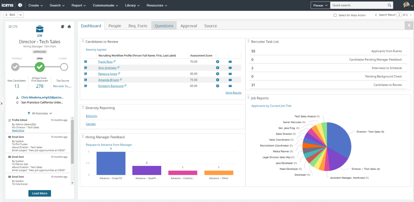 iCIMS recruitment solution with enterprise-level hiring