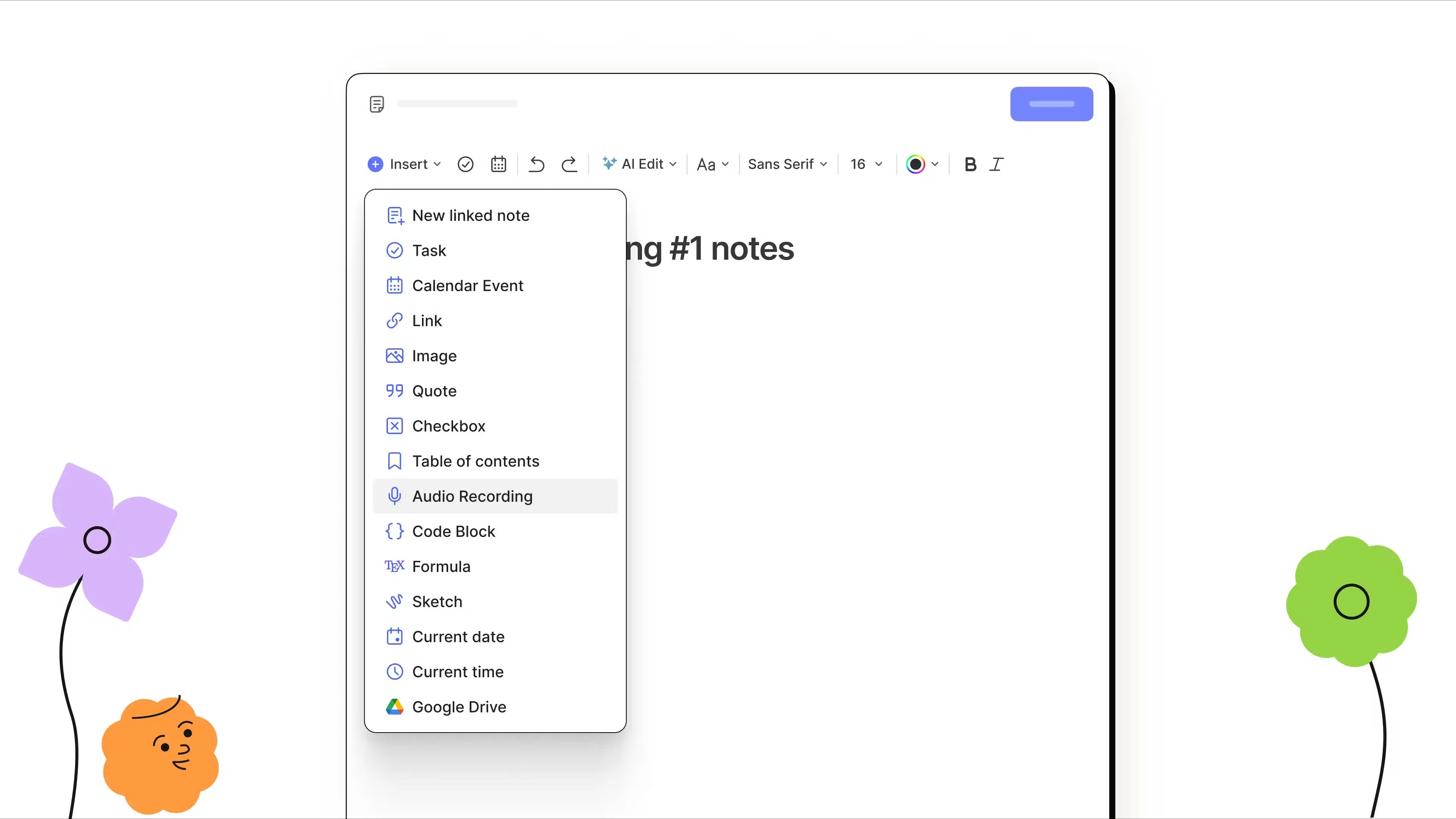 Evernote 中的音訊轉錄