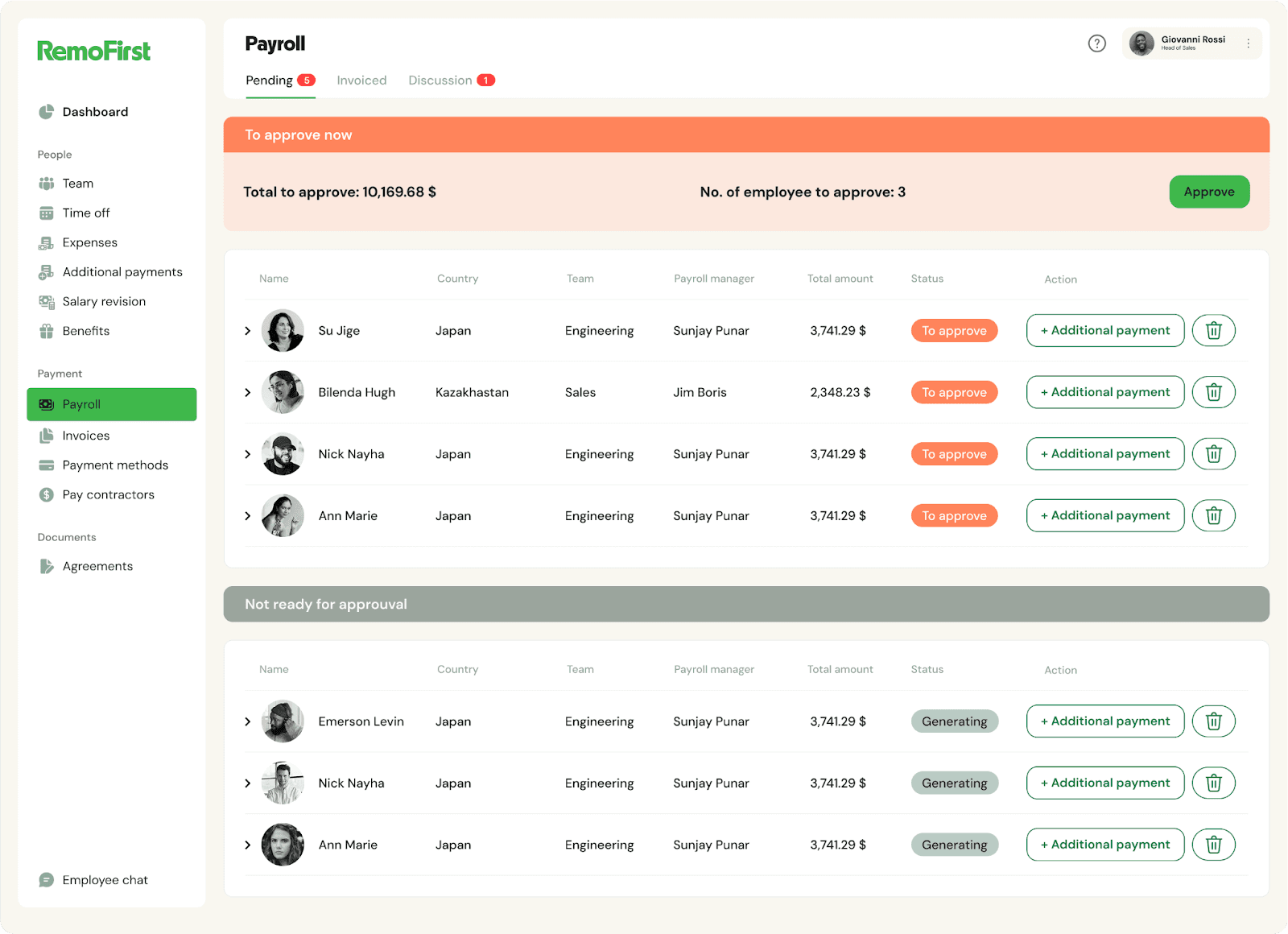 Interface of RemoFirst