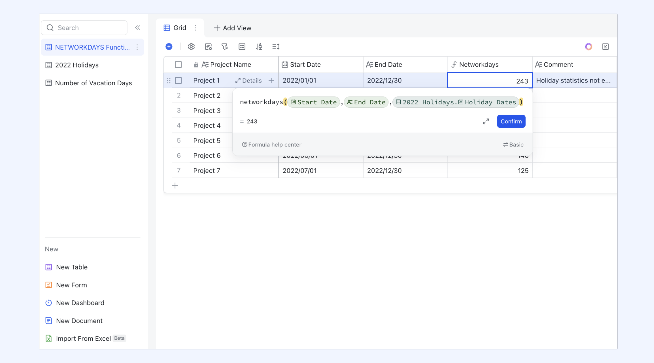 Lark Base: Formula-driven billable tables