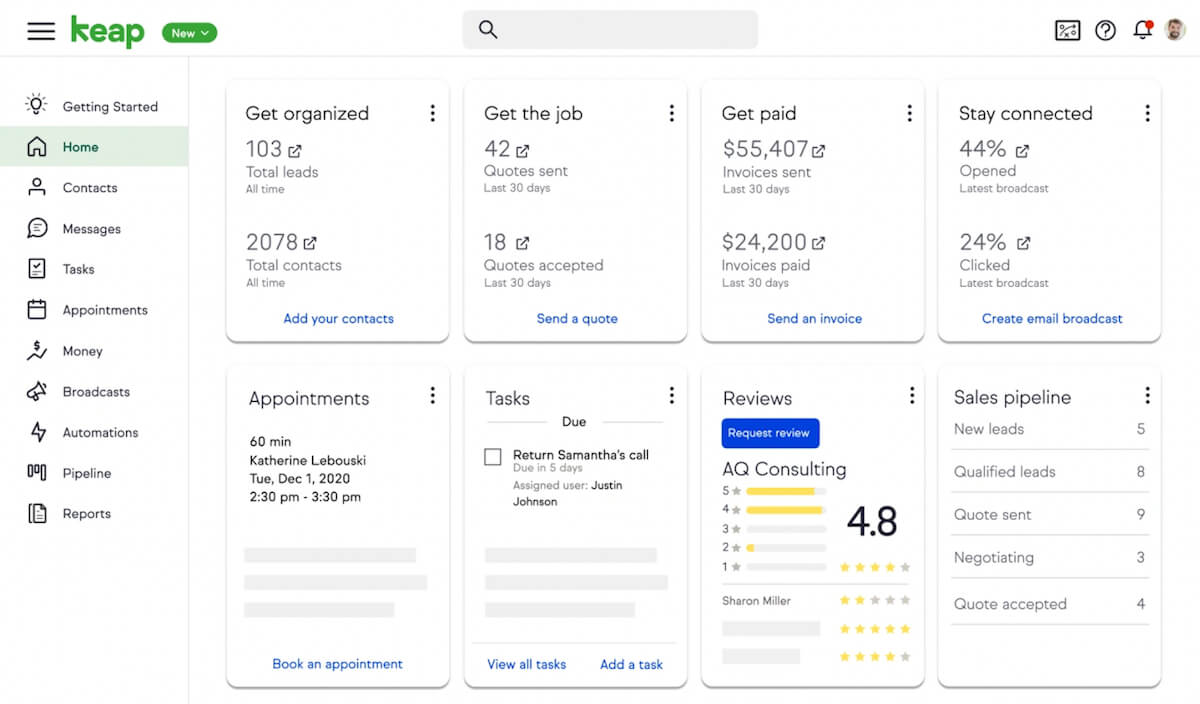 Keap CRM and marketing automation for small businesses