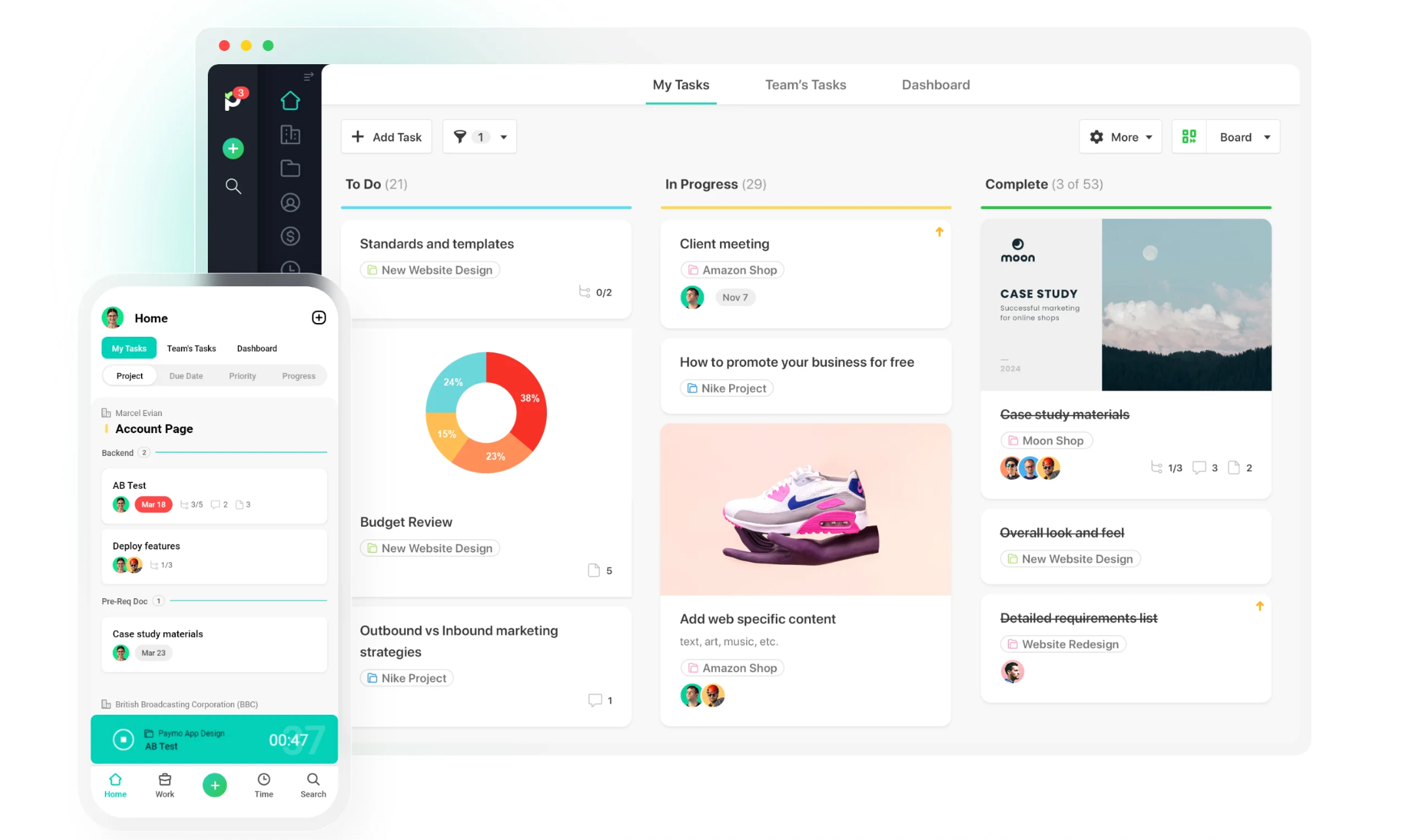 Paymo: Time tracking tool with outlining tasks, timelines, & billing