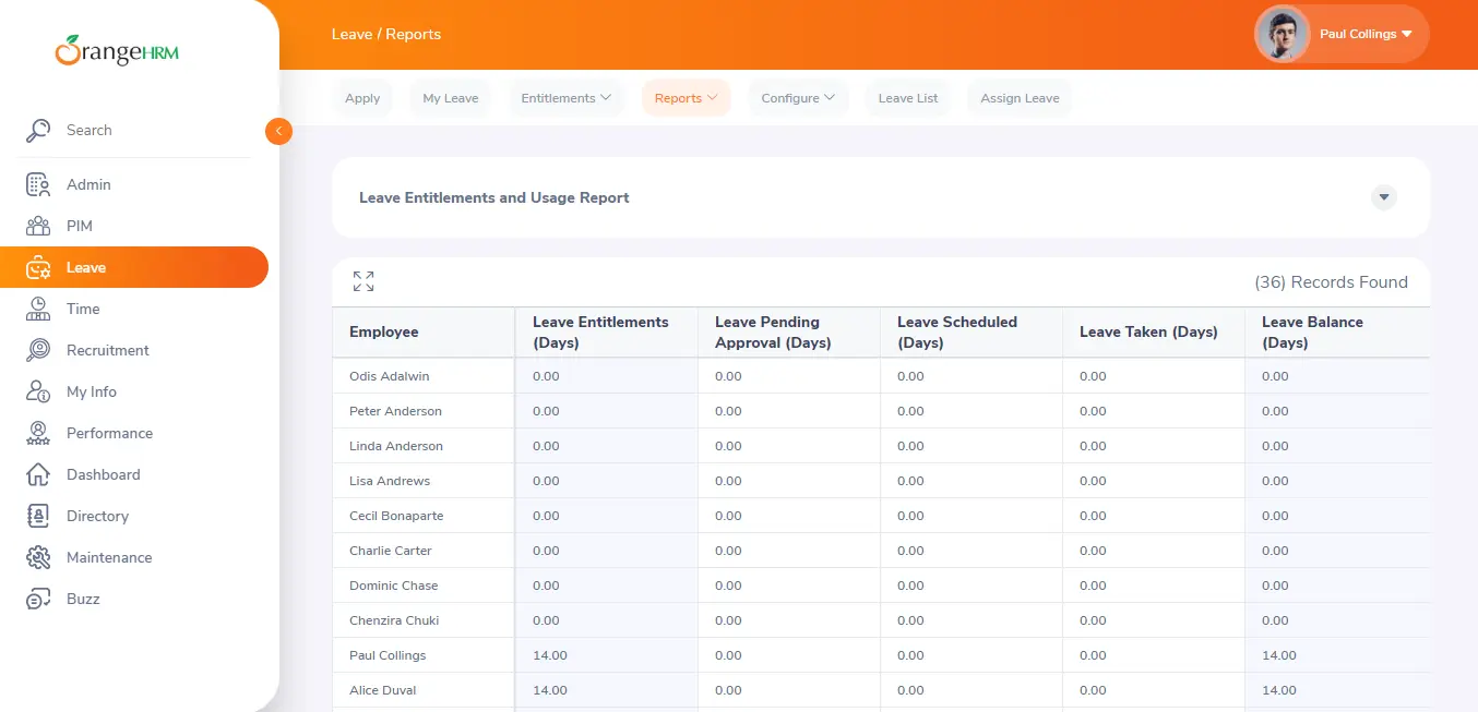 OrangeHRM open-source