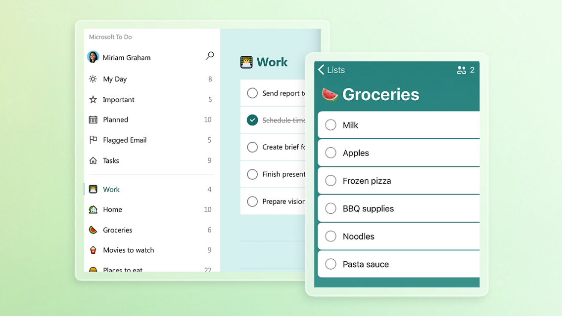 Microsoft To Do list