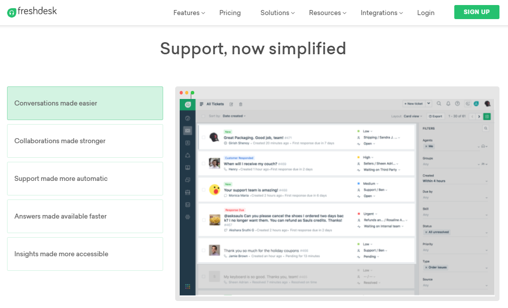 Freshdesk cloud-first support ticketing and CRM platform