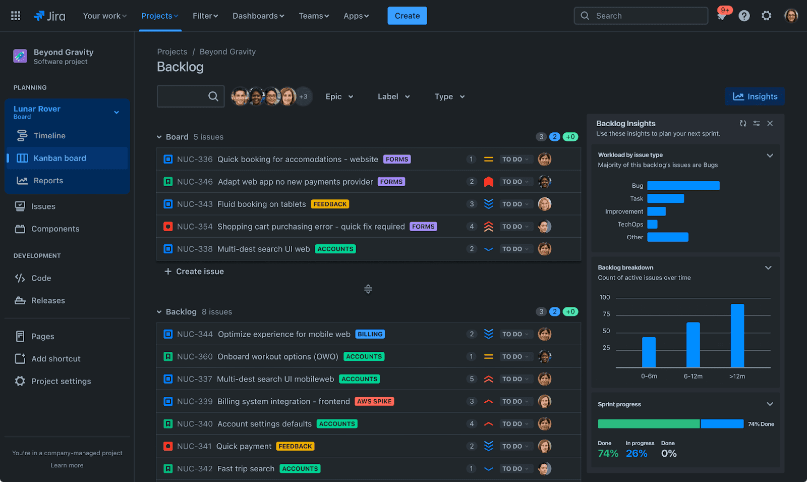  An image of Jira’s interface