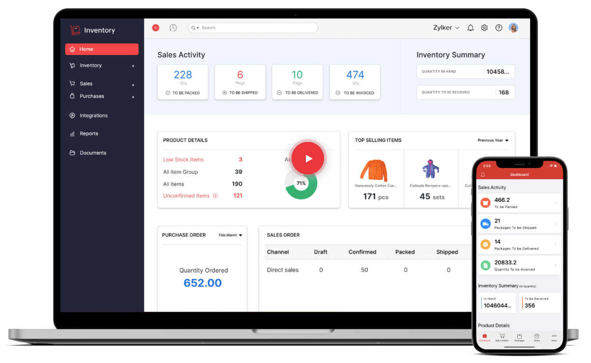 Zoho Inventory: A cloud‑based inventory, order management system