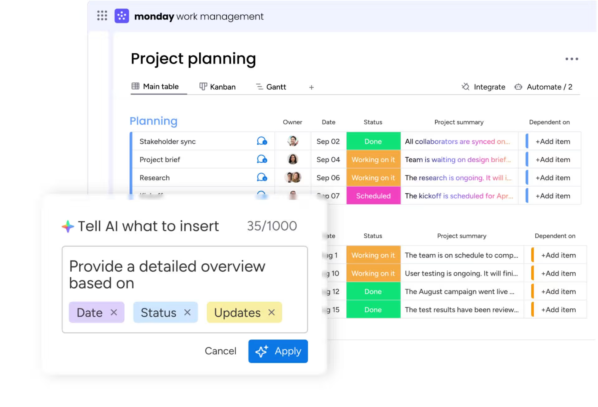 Monday.com workflow management platform
