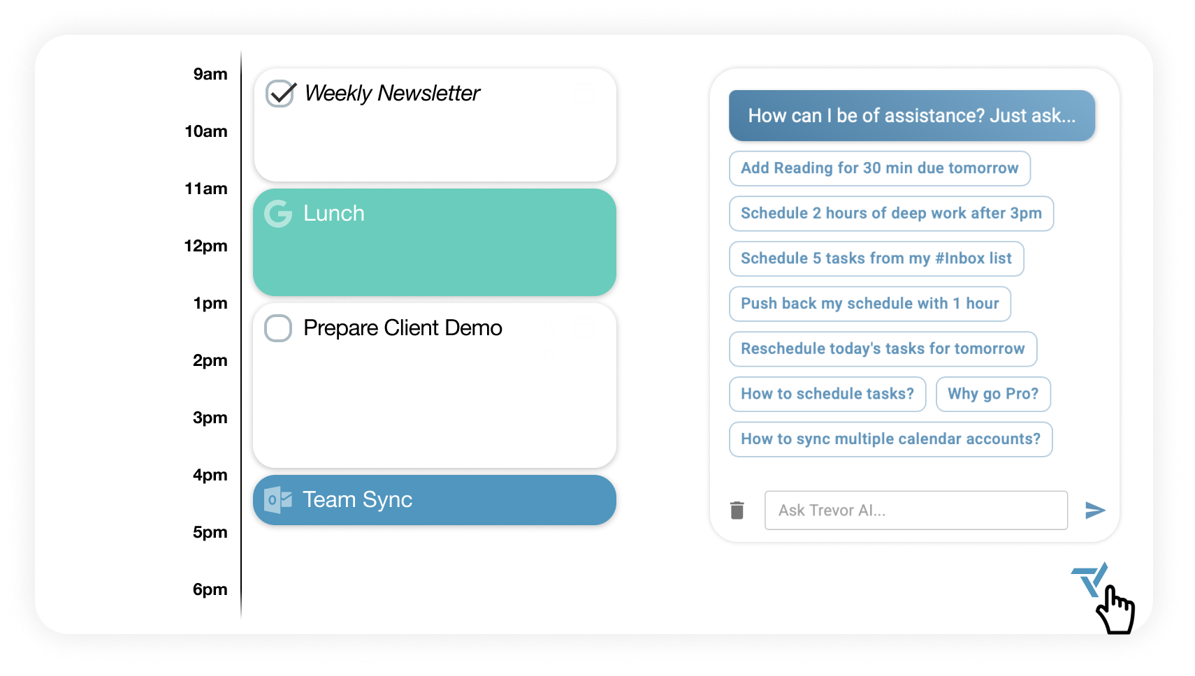 Trevor AI: Simple AI calendar for task scheduling