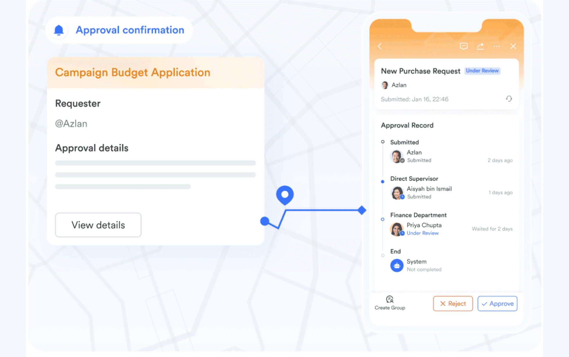 Lark Approval workflow on the go&nbsp;