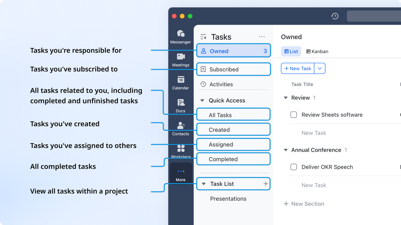 Lark Tasks to avoid bottlenecks