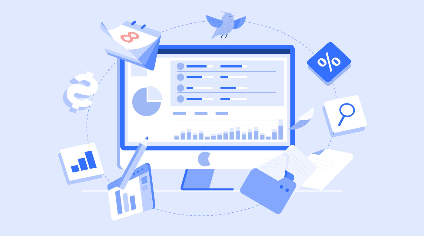 Illustration of project management software concept