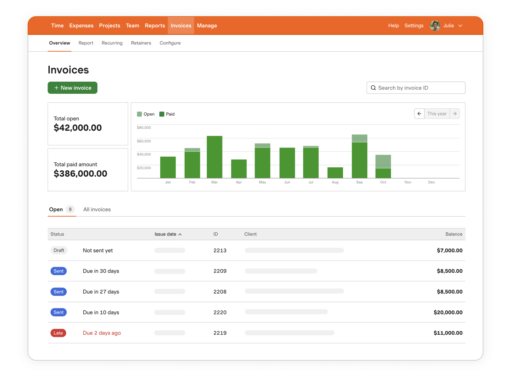 Harvest time tracking for billing