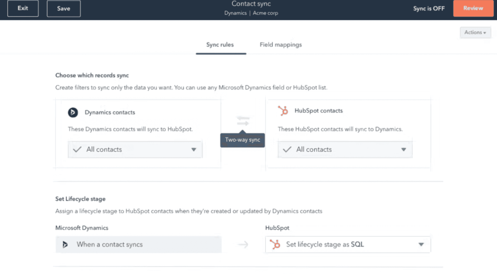 The interface of HubSpot CRM