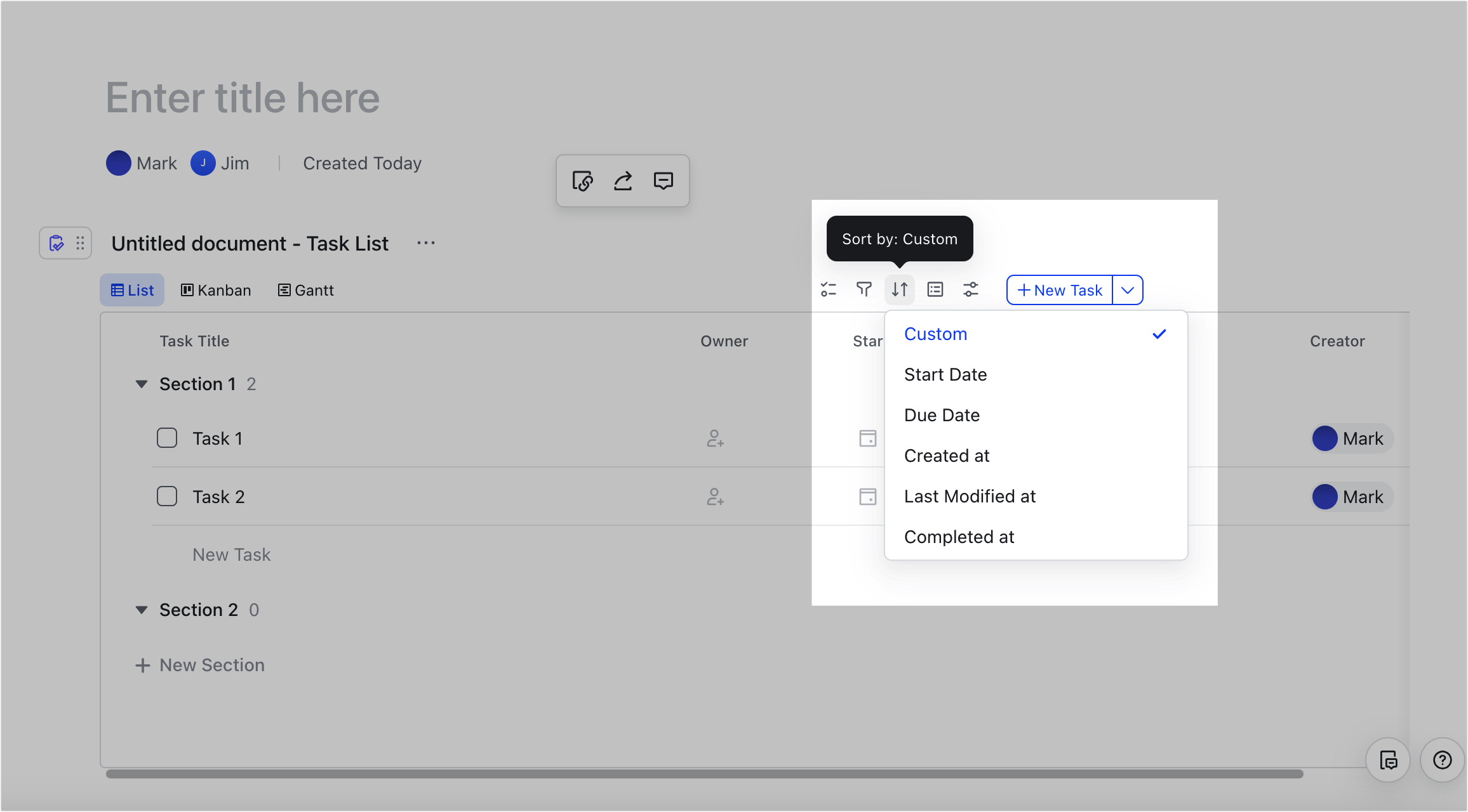 Use task lists in documents