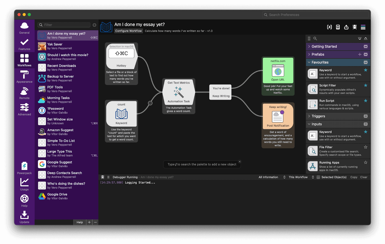Interface of Alfred