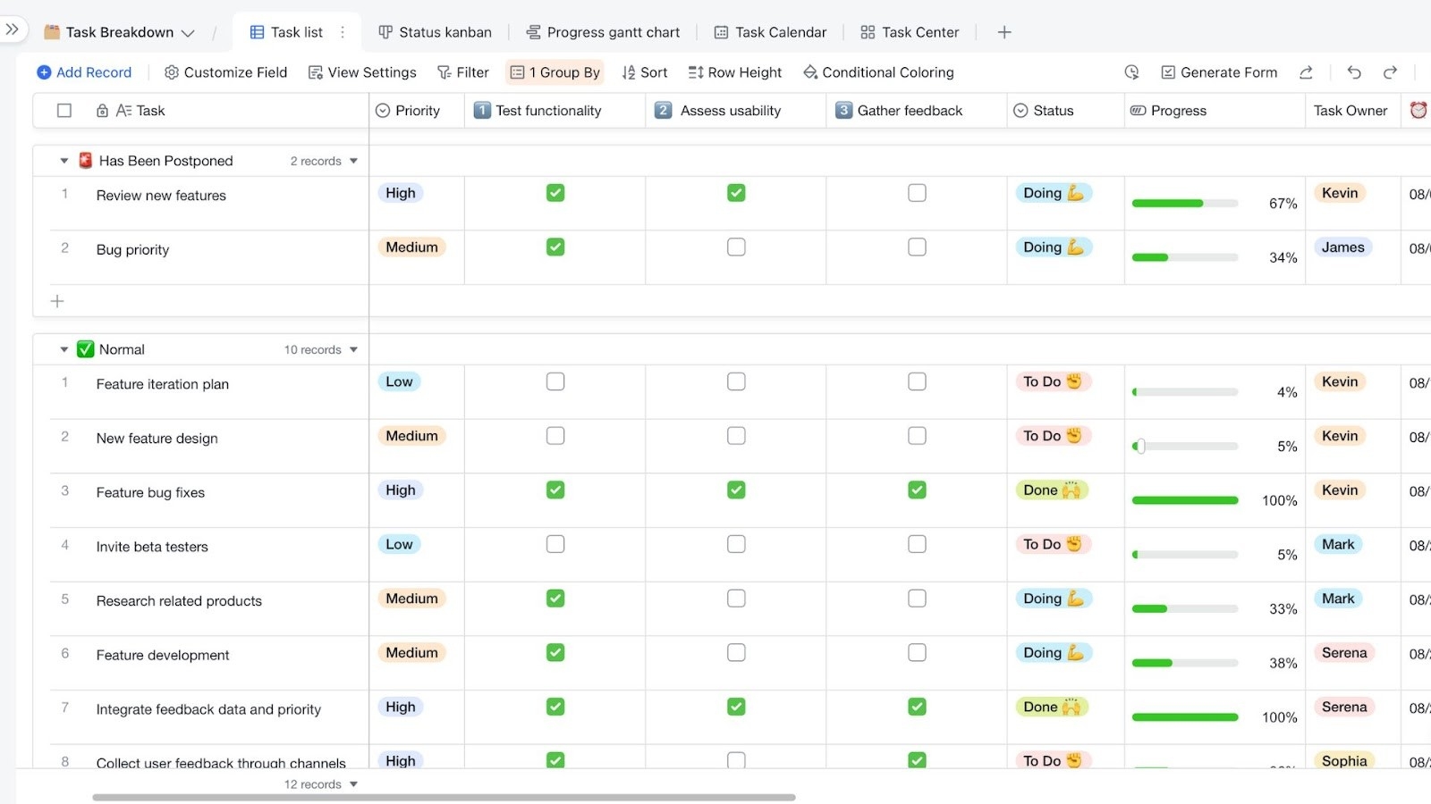 Lark Task management template