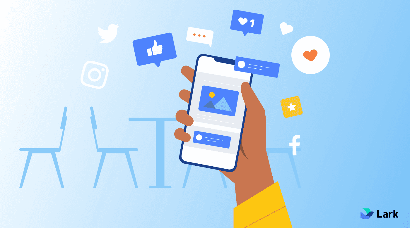 Social media platforms on a phone