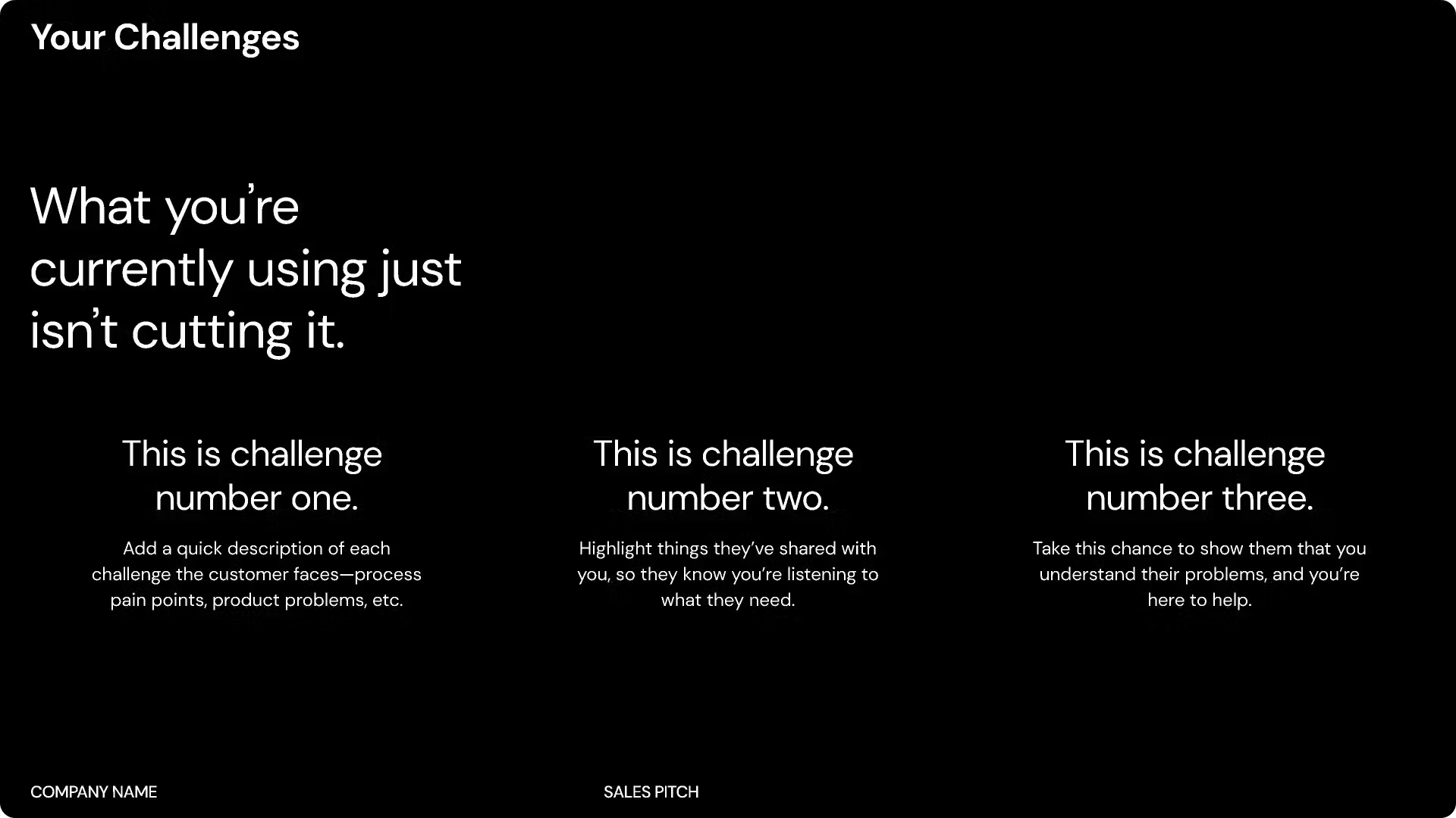 Sales pitch deck for new customers