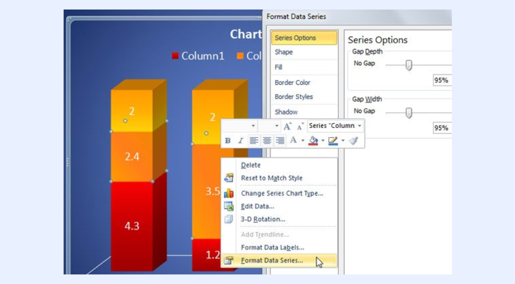 Format Data Series in PowerPoint