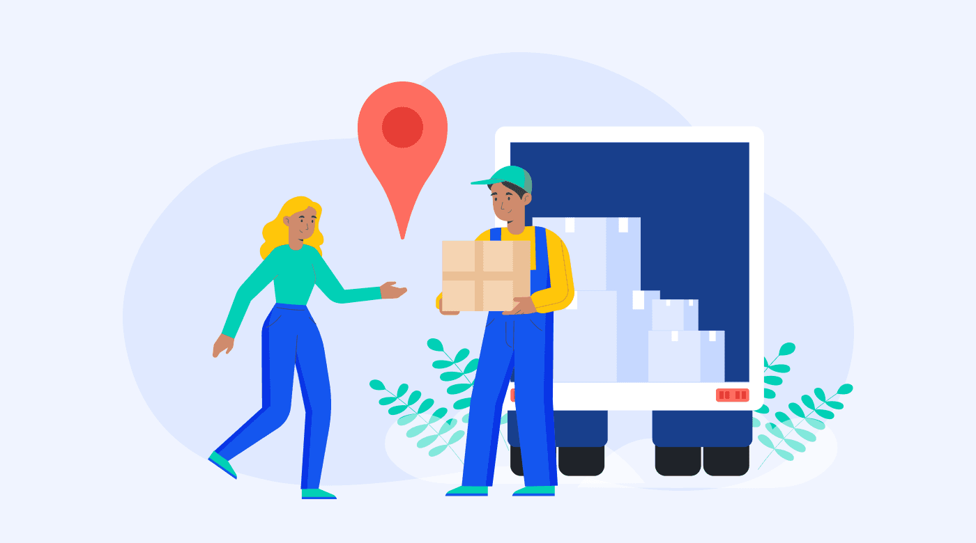 Worker delivering a product