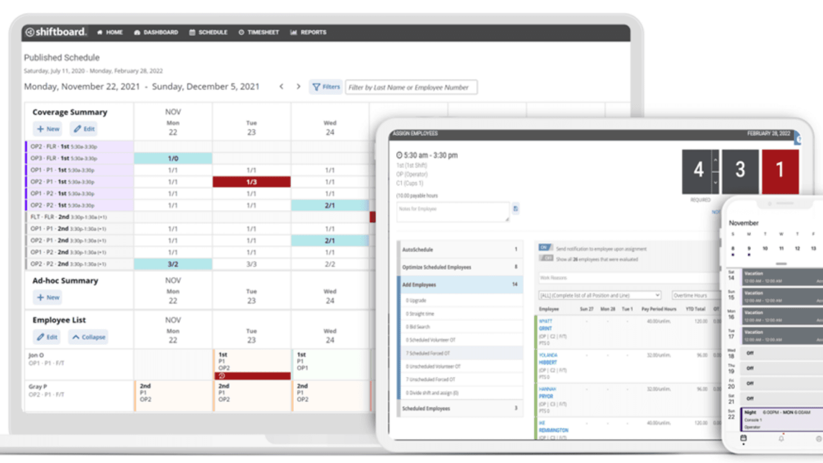 Shiftboard empowers stuff scheduling