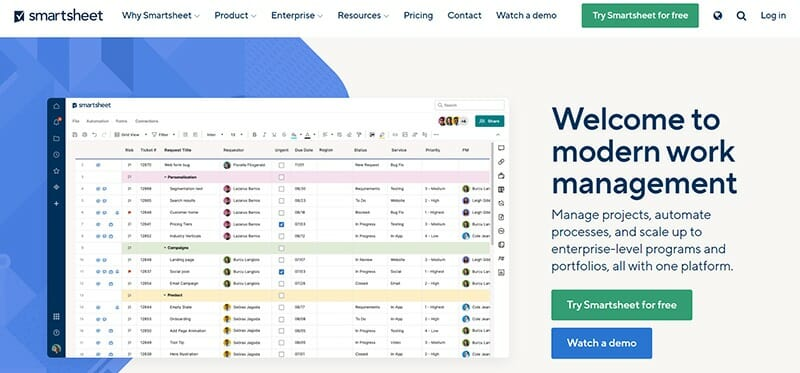 Smartsheet work management platform