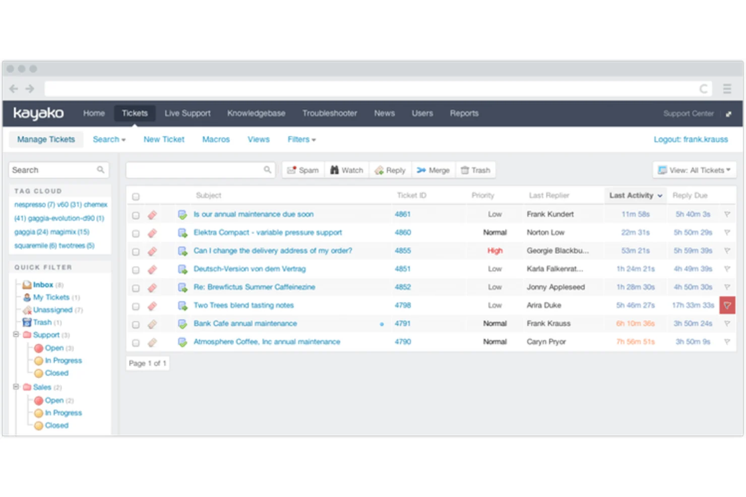 Kayako customer support management platform designed to give complete view