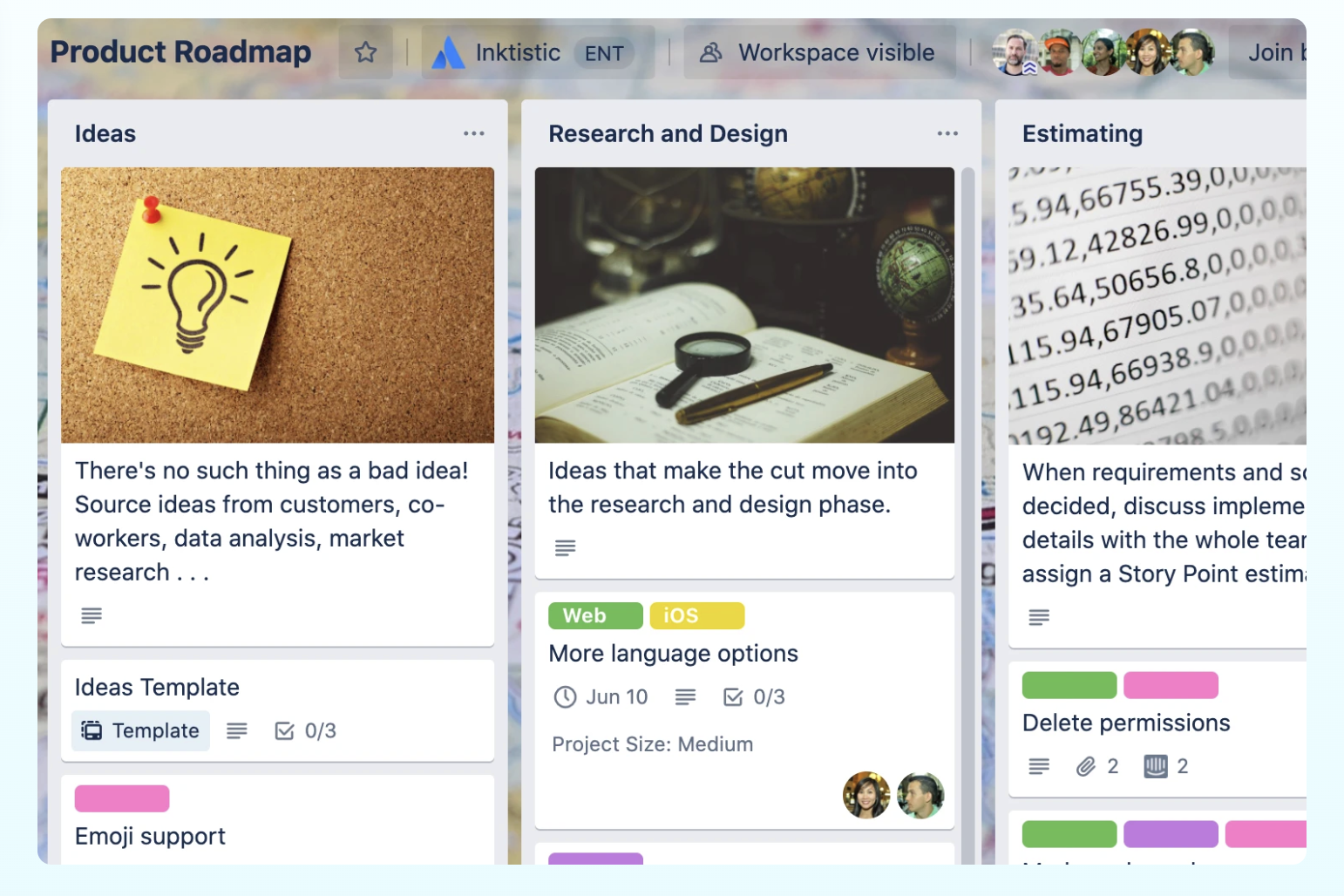 Trello's clear interface