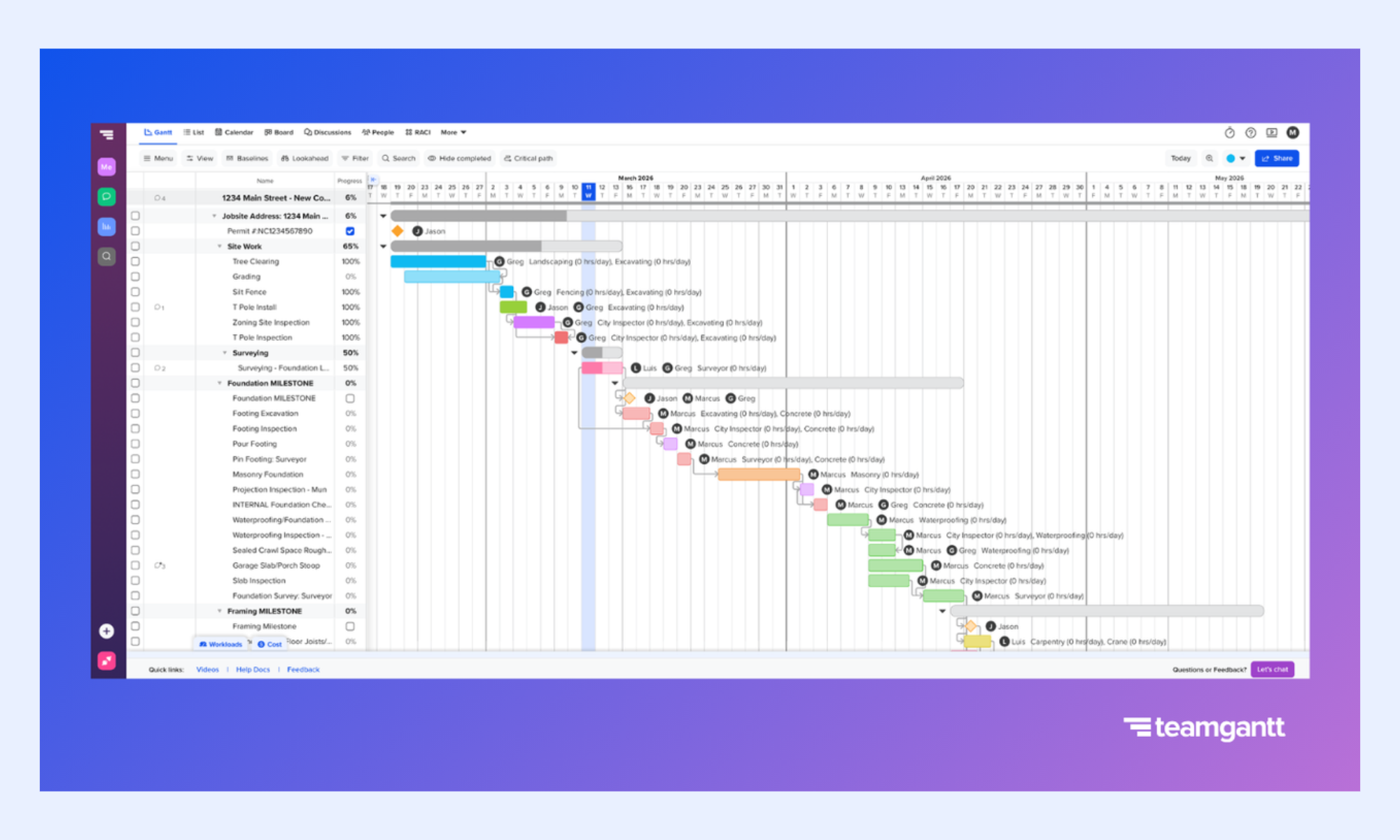 Manage with a Gantt view for easy tracking