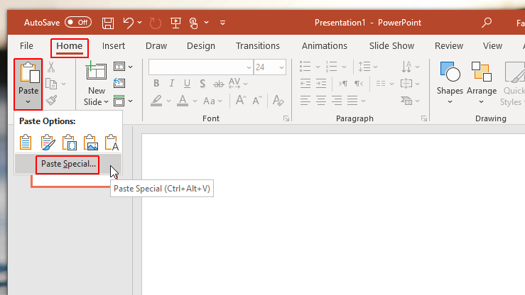 Paste Excel Gantt charts from Excel