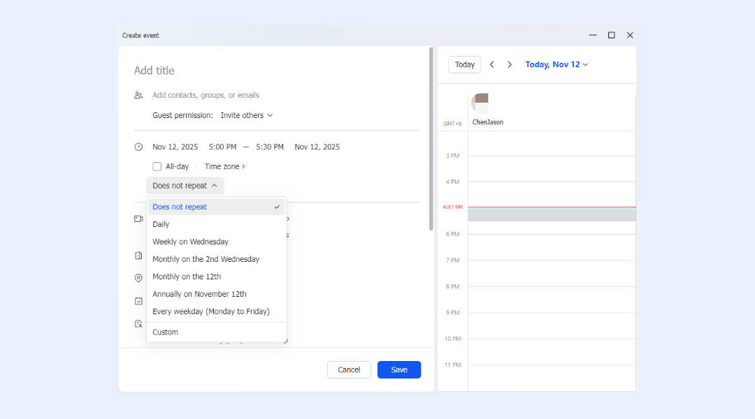 Automation to streamline recurring events