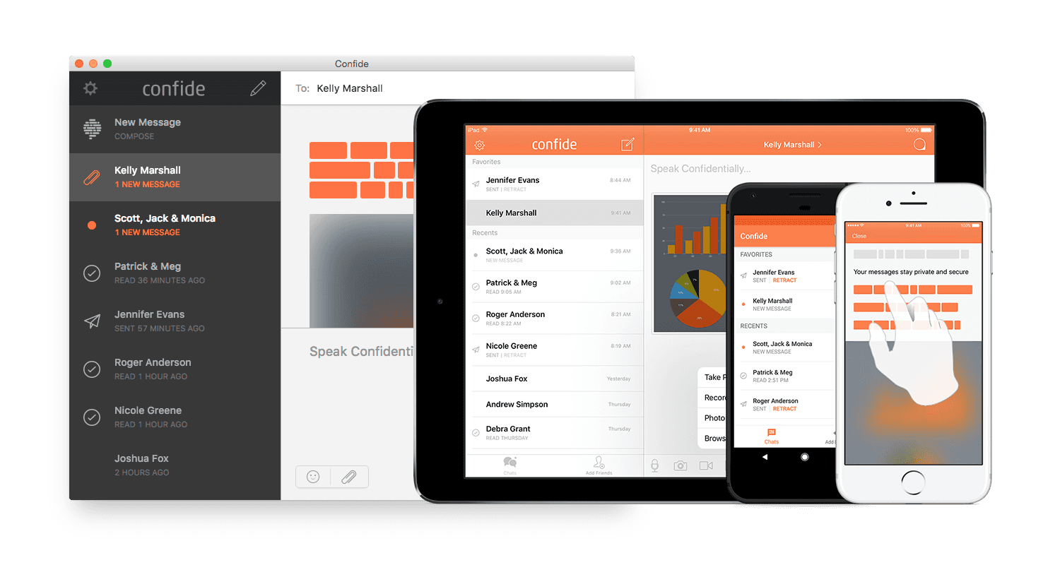 Interface of Confide