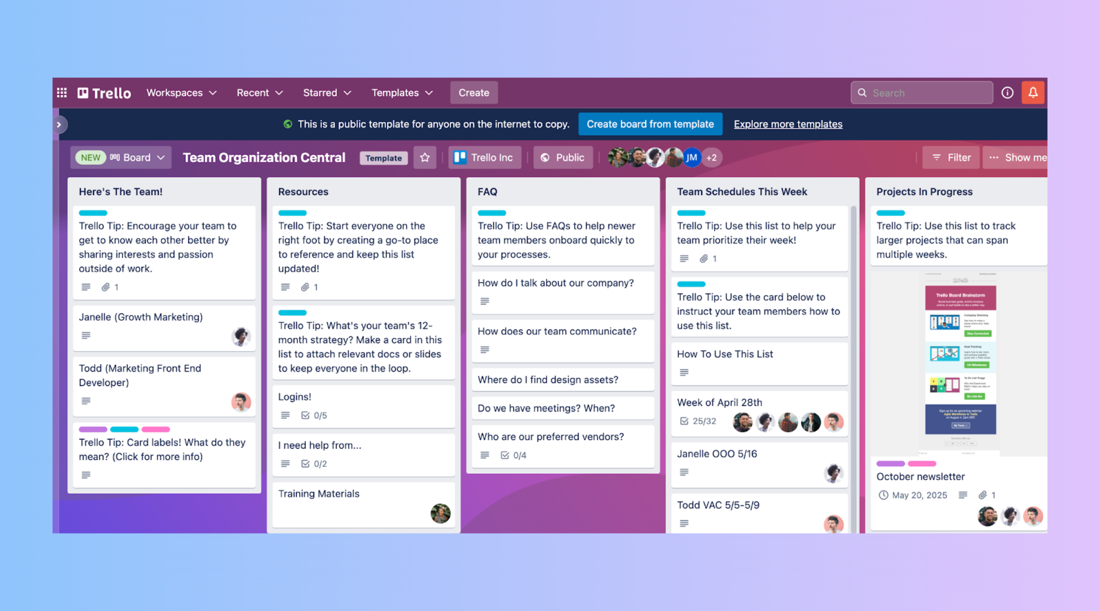 Trello project management