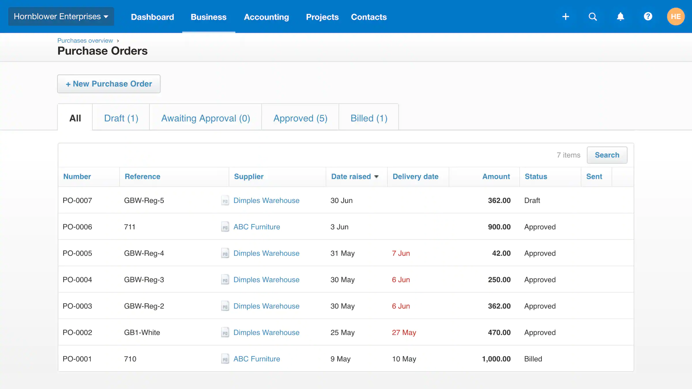 Xero purchase order software for small business