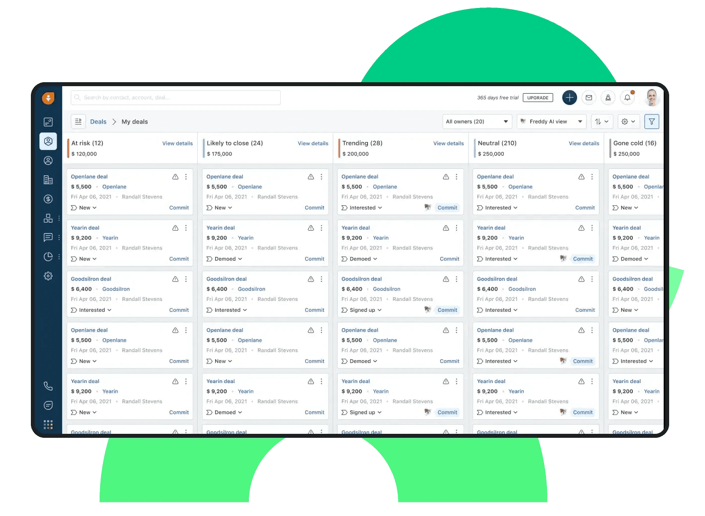 The interface of Freshworks CRM
