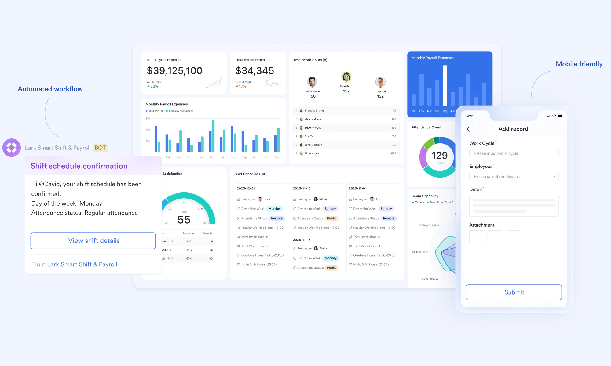 Lark: Collaboration platform with automated performance tracking