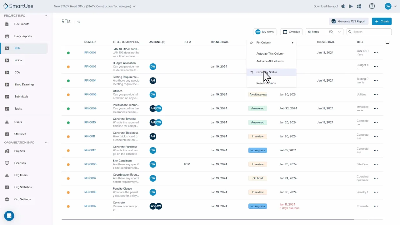 STACK preconstruction workflows software
