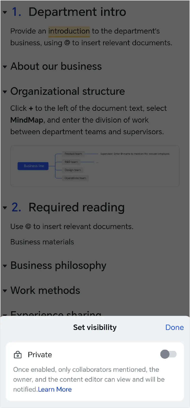 Post private comments in Docs