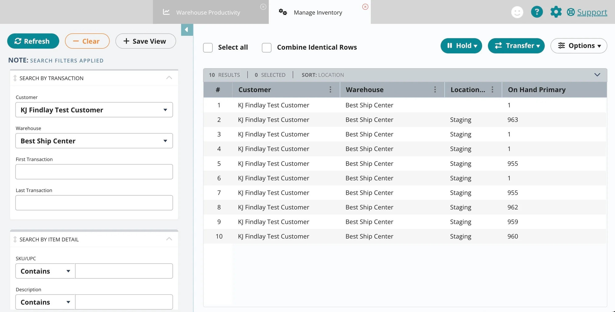 Extensiv dashboard showing inventory levels, orders, and fulfillment metrics