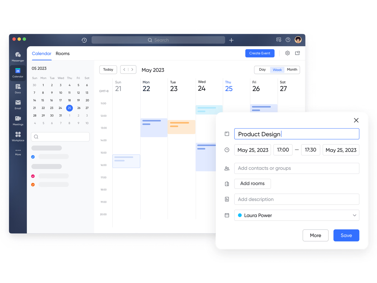 Lark Calendar view syncing business meetings