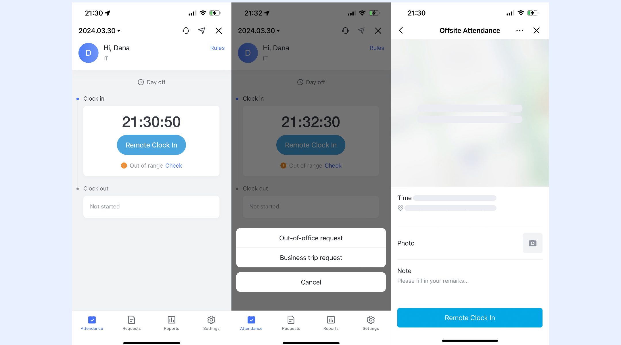 Remote clock-in for hybrid and field teams in Lark