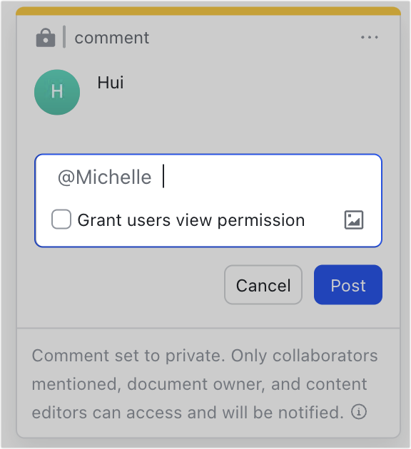 Post private comments in Docs
