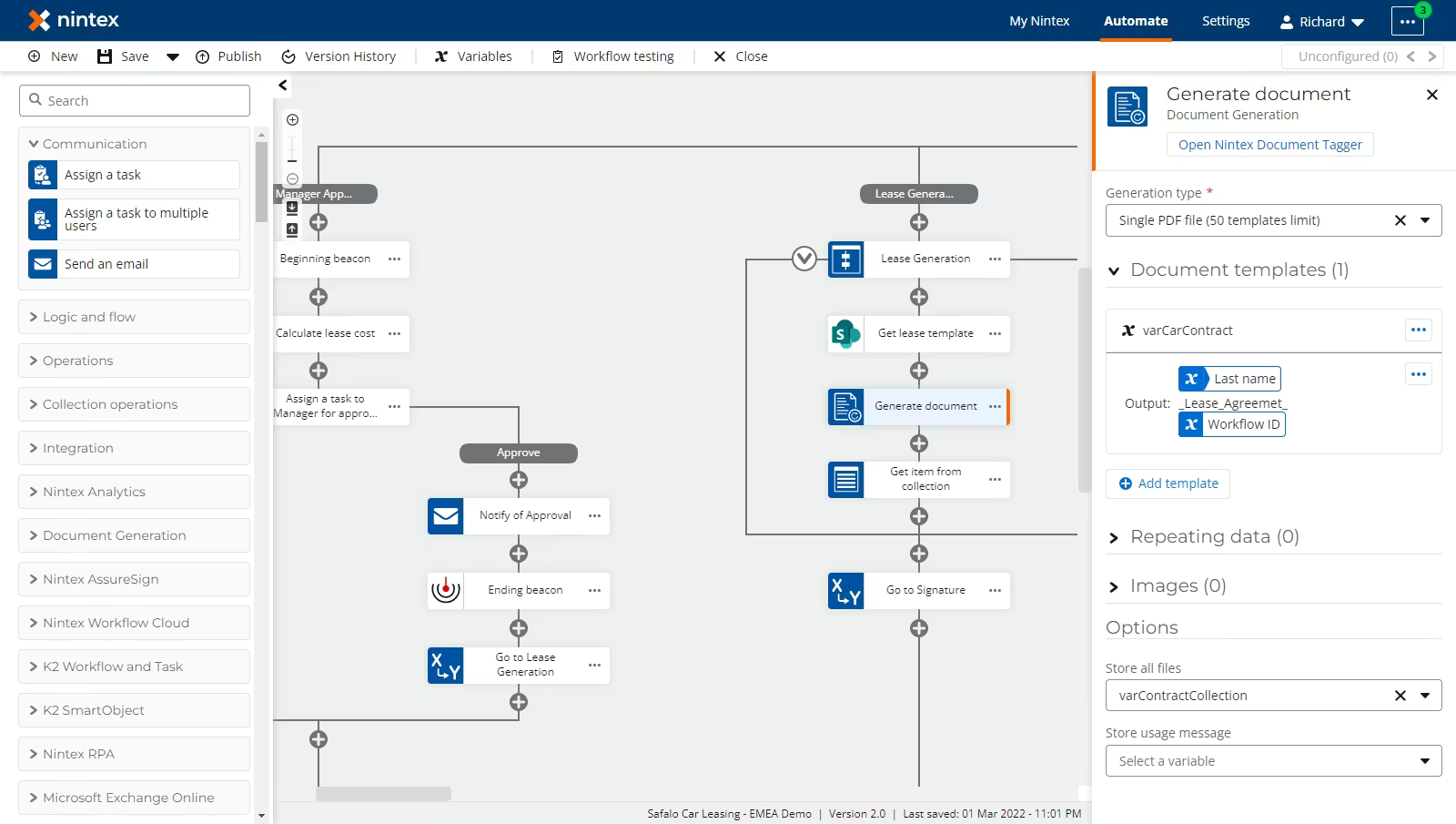 Nintex process automation low-code software