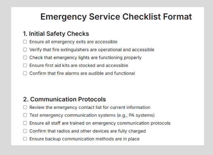 Checklist SOP template