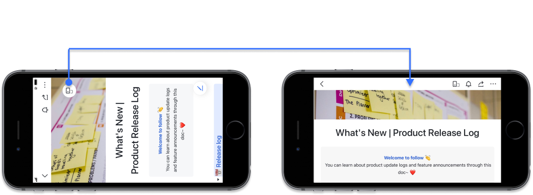 Use Docs in landscape mode on the mobile app